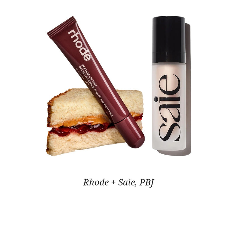 Rhode Peptide Lip Tint in PBJ with Saie Warmglow 15ml